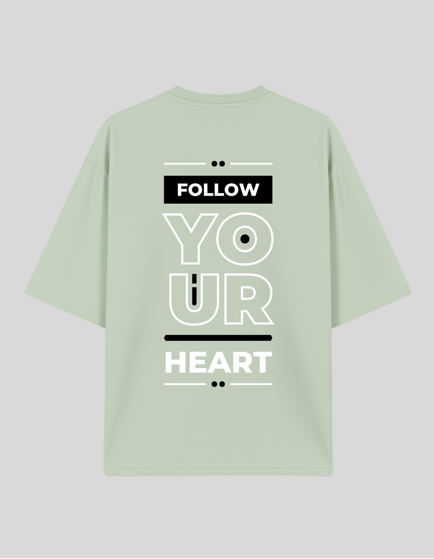 Unisex Mint Green Minimalist YOUR Typography Printed Pure Cotton Oversized T-shirt