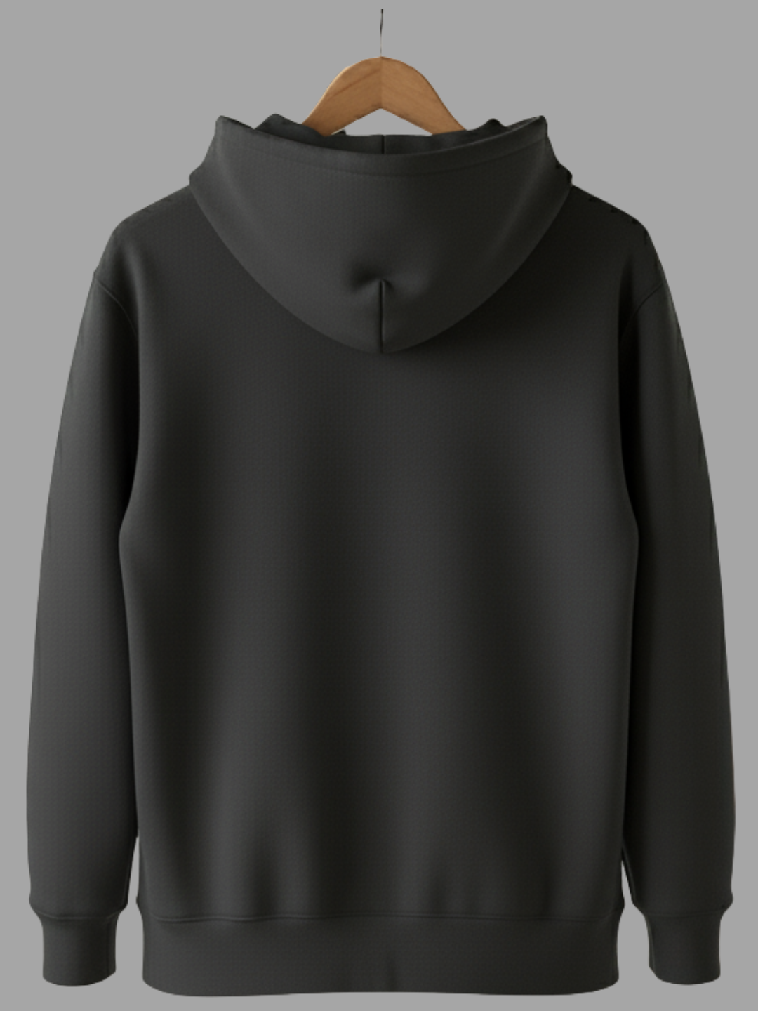 Unisex Black Signature Bull Logo Printed Woolen Regular Fit Hoodie