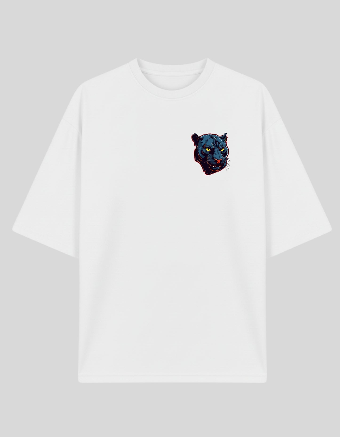 STYLEOX Unisex Oversized T-Shirt – “Leopard No Rules” Front & Back Print | White