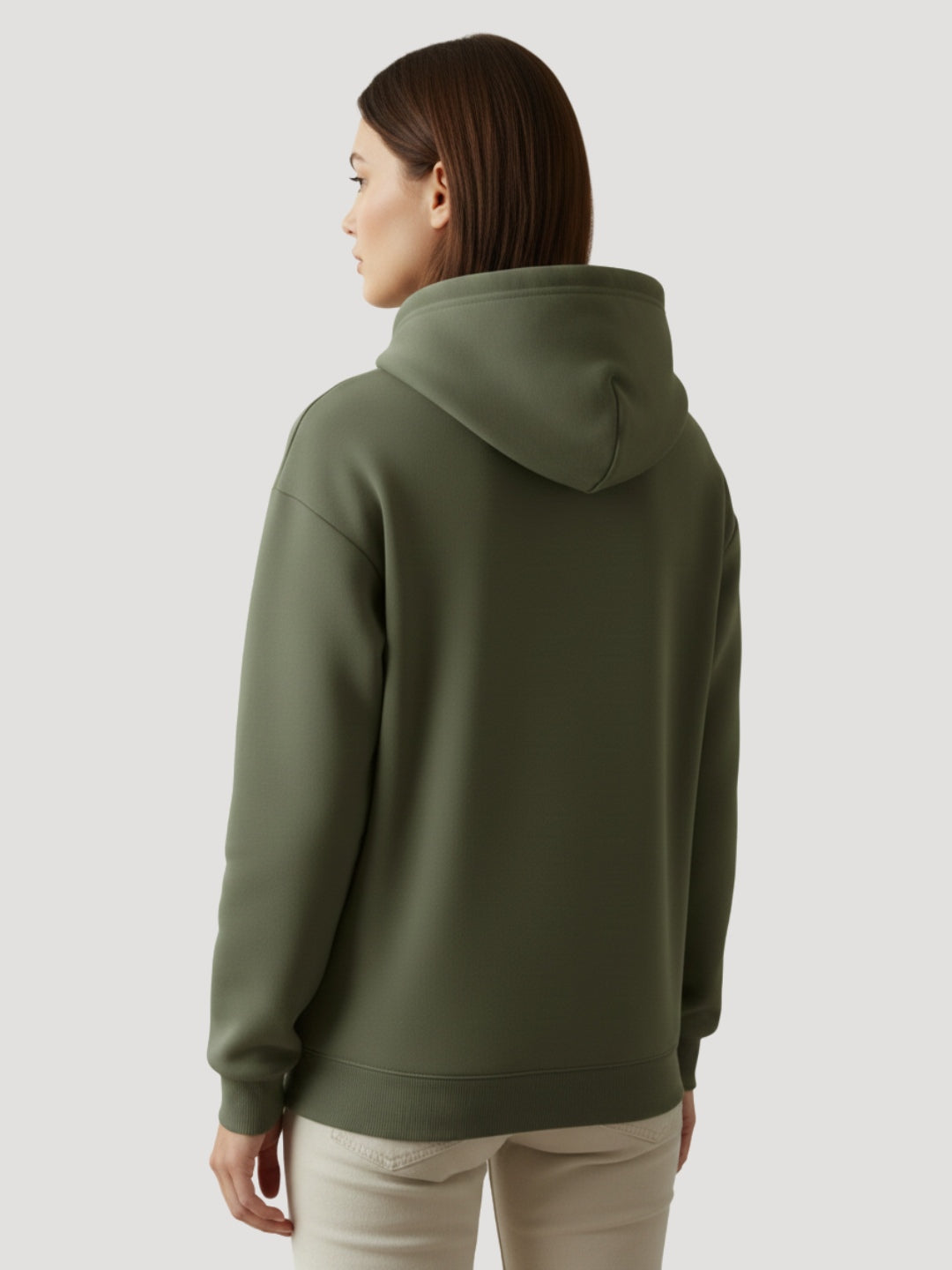 STYLEOX Women Olive 'Strong Stance Strong Game' Graphic Regular Fit Fleece Hoodie