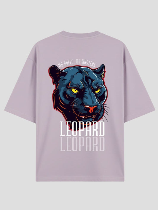 STYLEOX Unisex “Leopard – No Rules, No Masters” Oversized Graphic T-Shirt – Lavender