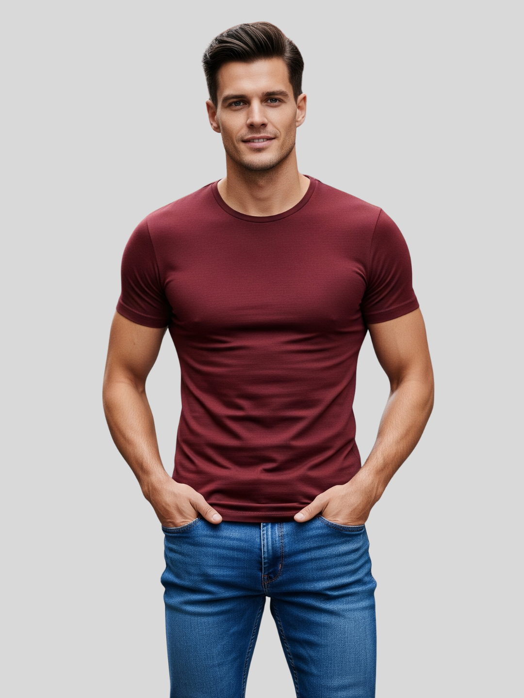 Custom Printed Round Neck T-Shirt – Premium Cotton Casual Tee