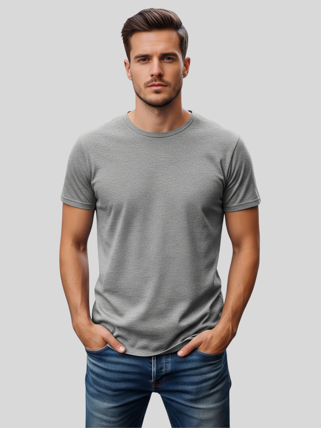 Custom Printed Round Neck T-Shirt – Premium Cotton Casual Tee