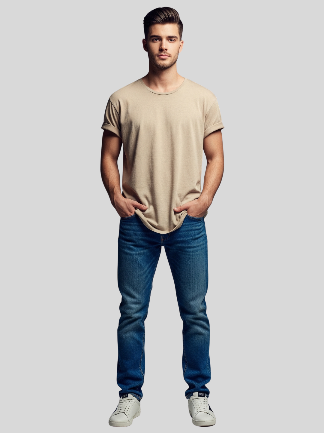 Custom Printed Round Neck T-Shirt – Premium Cotton Casual Tee