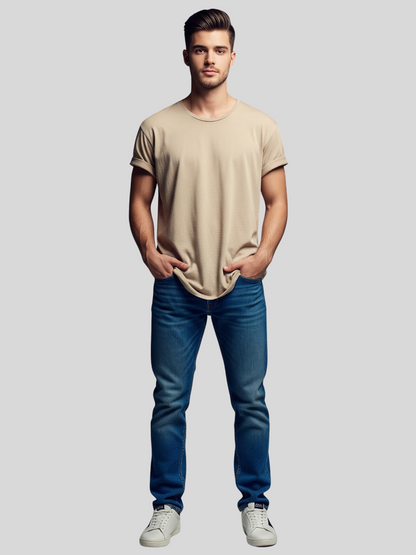 Custom Printed Round Neck T-Shirt – Premium Cotton Casual Tee