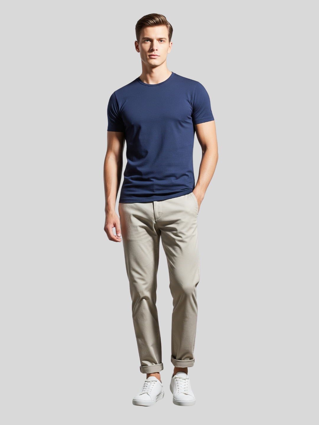 Custom Printed Round Neck T-Shirt – Premium Cotton Casual Tee