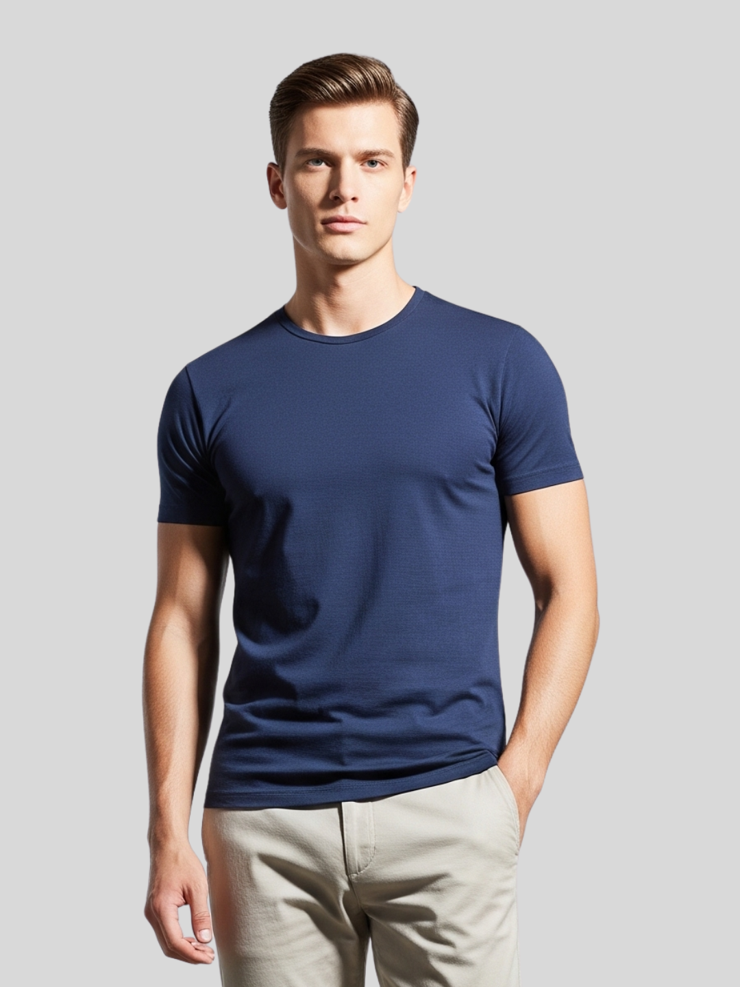 Custom Printed Round Neck T-Shirt – Premium Cotton Casual Tee