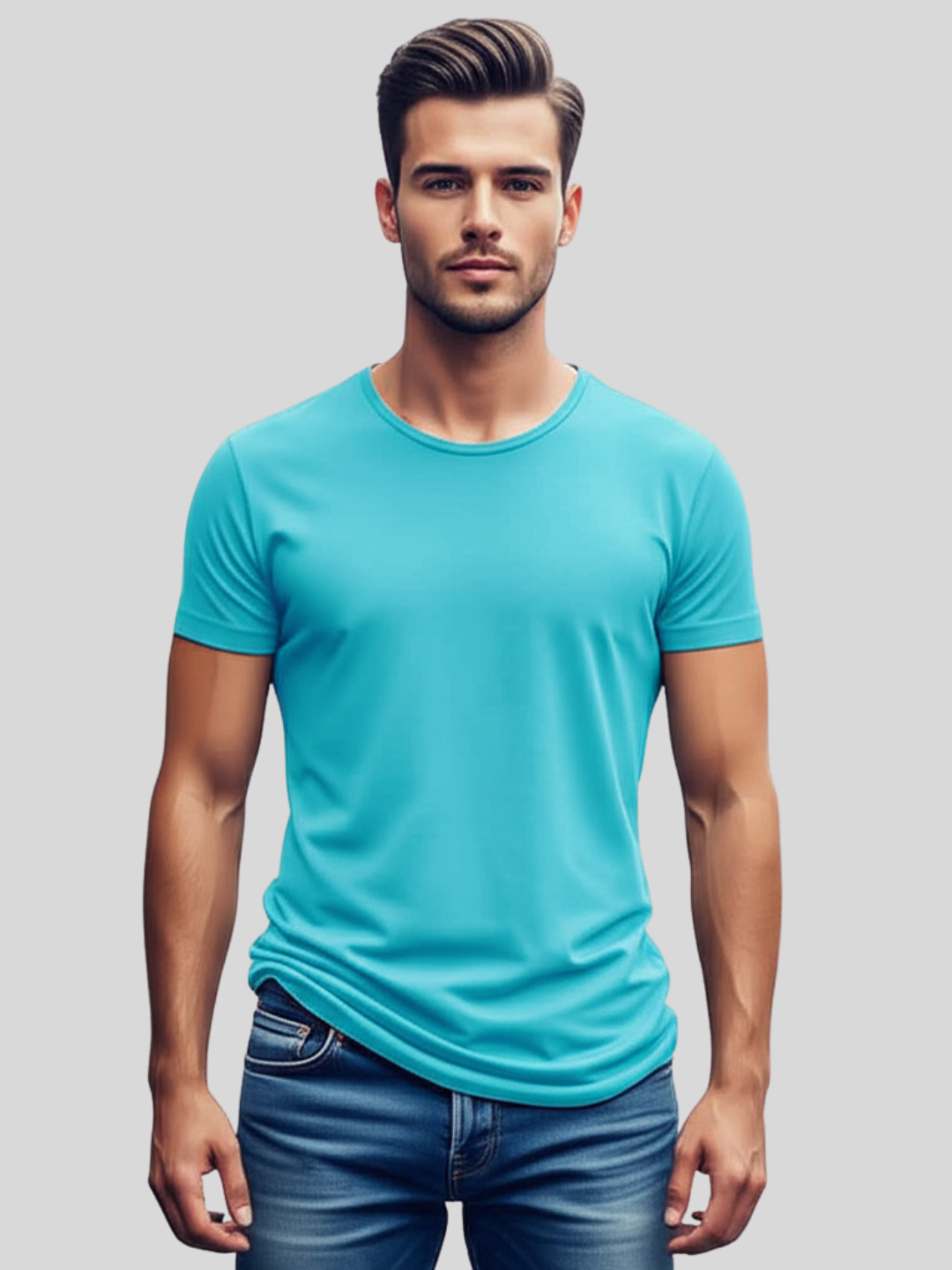 Custom Printed Round Neck T-Shirt – Premium Cotton Casual Tee