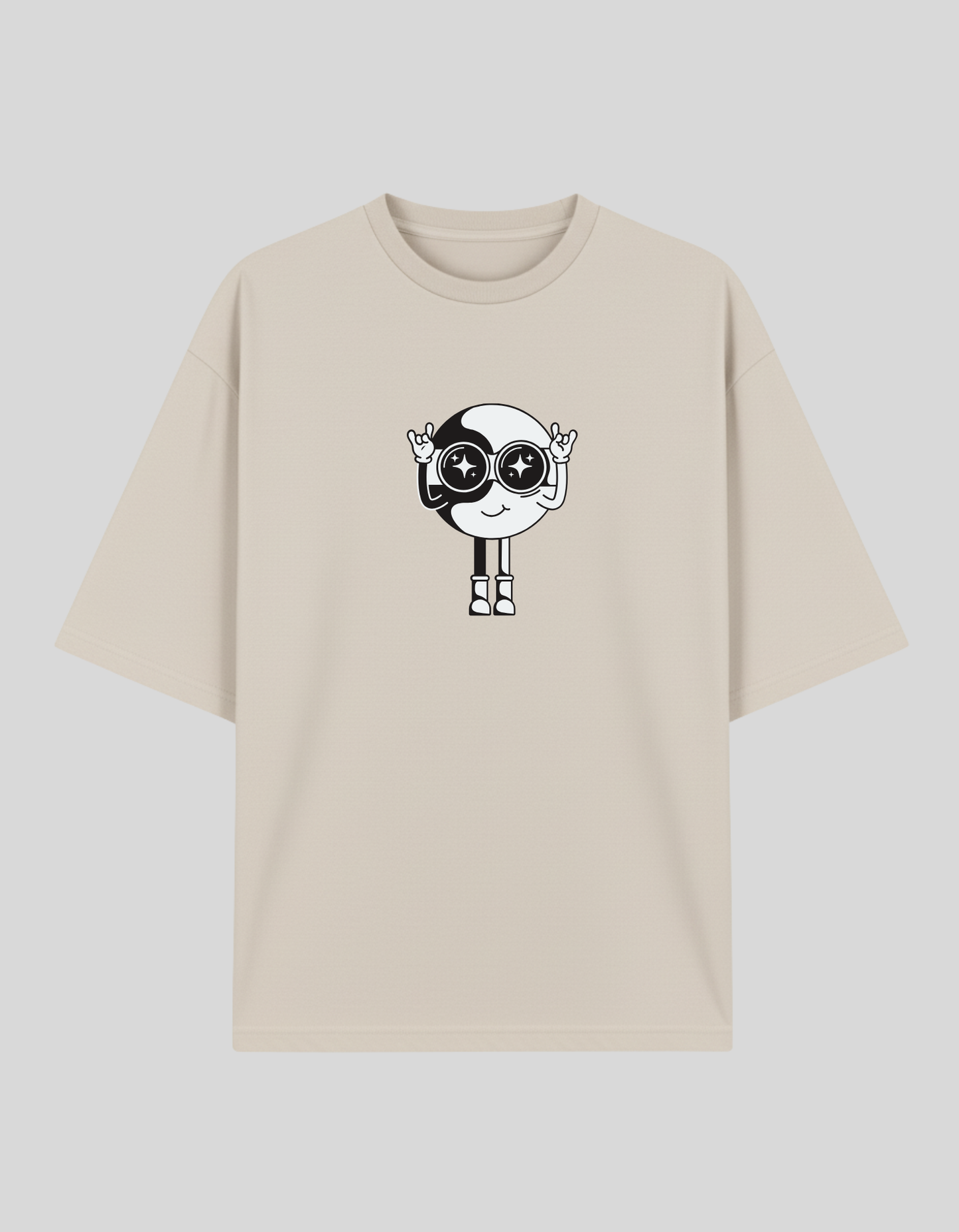 Unisex White The Majestic Lion Graphic Printed Pure Cotton Oversized T-shirt