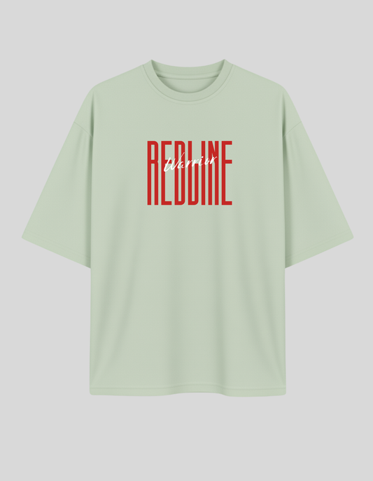 Unisex Mint Green Redline Blamix Typography Printed Pure Cotton Oversized T-shirt
