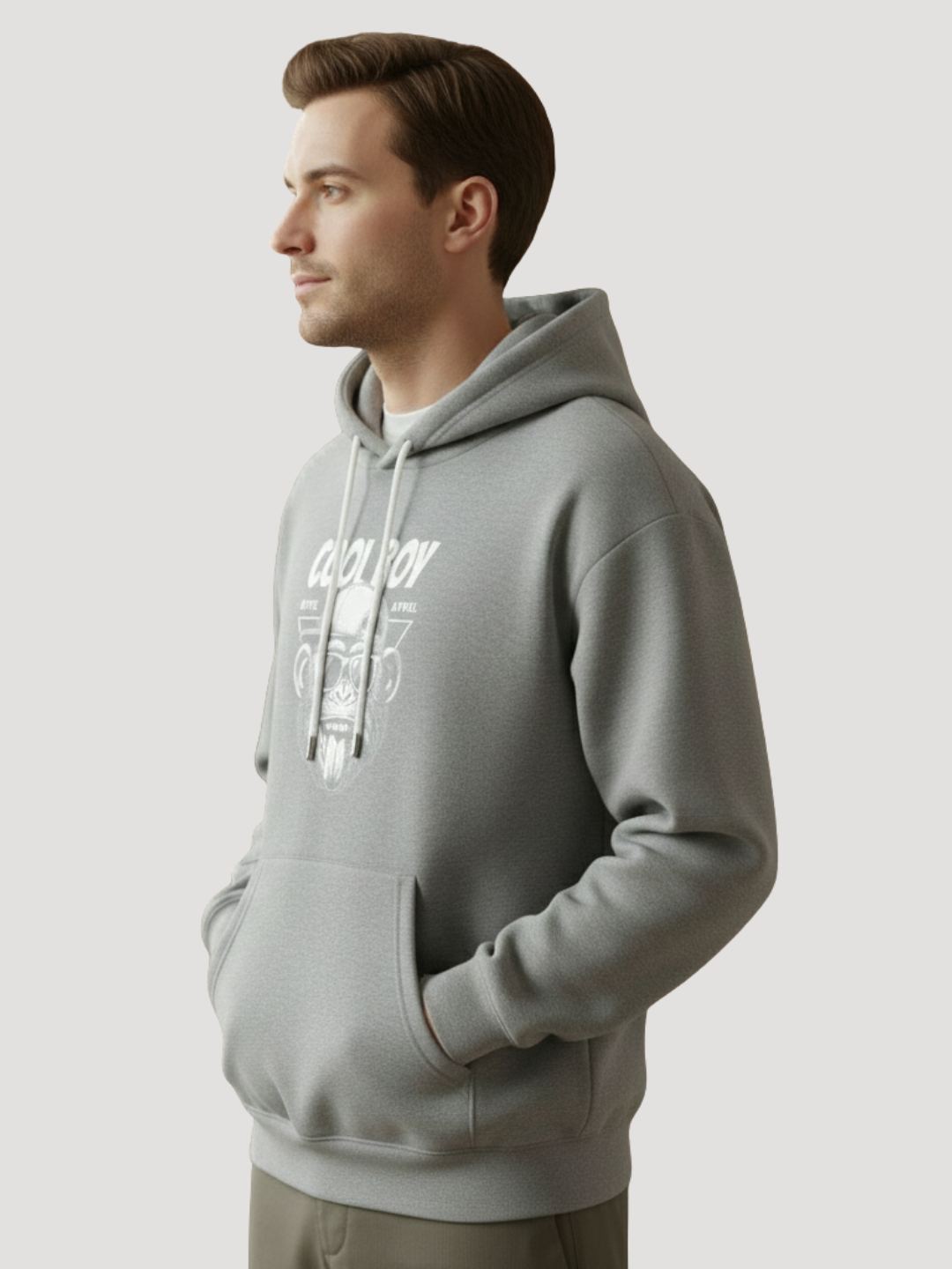 STYLEOX Men 'Cool Boy' Monkey Graphic Regular Fit Fleece Hoodie