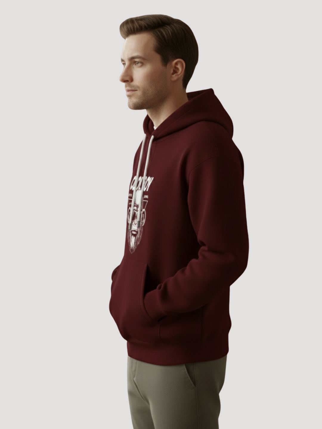 STYLEOX Men 'Cool Boy' Monkey Graphic Regular Fit Fleece Hoodie