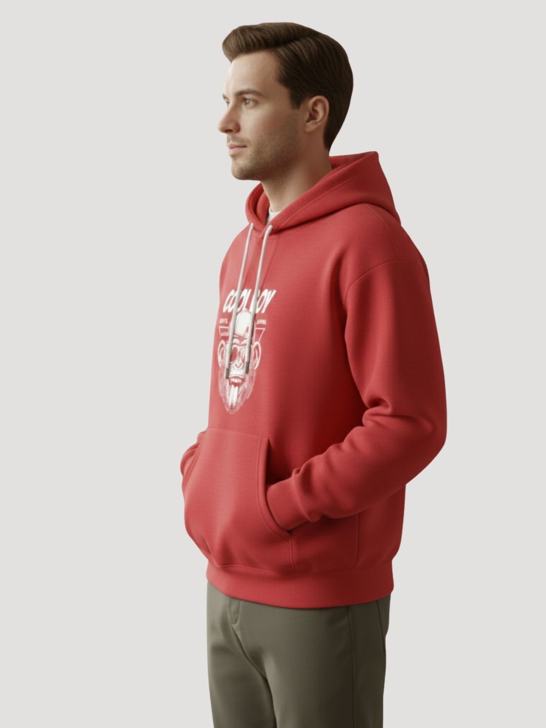 STYLEOX Men 'Cool Boy' Monkey Graphic Regular Fit Fleece Hoodie