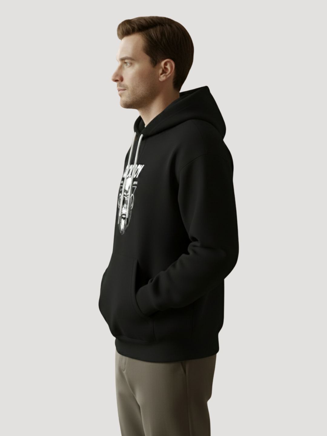 STYLEOX Men 'Cool Boy' Monkey Graphic Regular Fit Fleece Hoodie