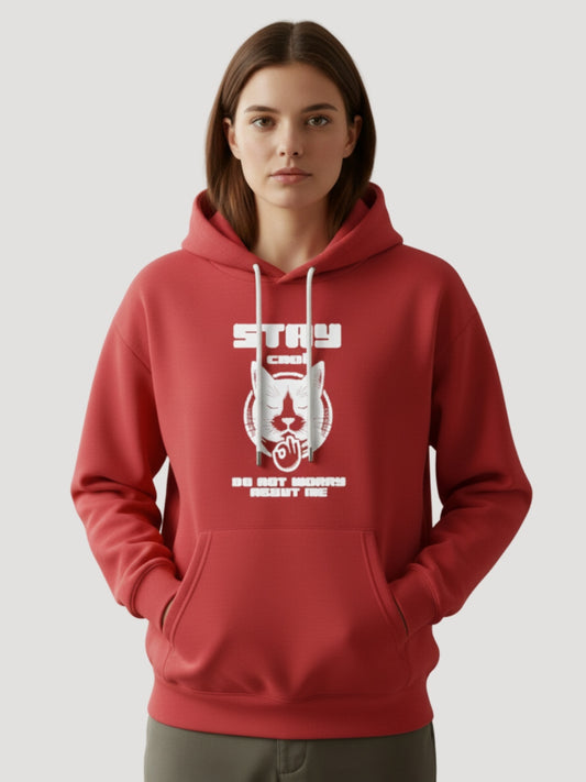 STYLEOX Women’s Graphic Hoodie – “Stay Cool Cat” | Red