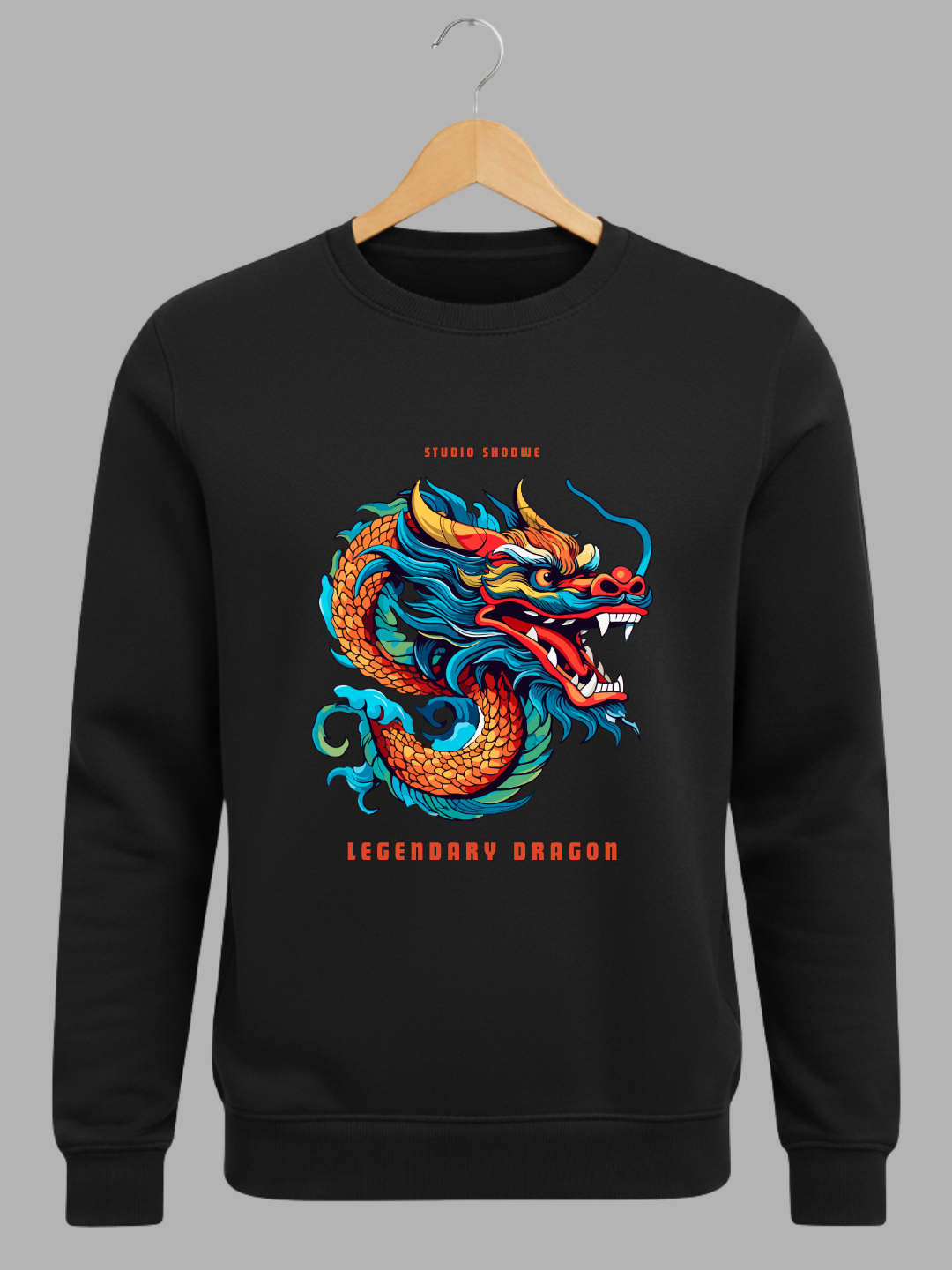 Black Legendary Dragon Woolen Sweatshirt