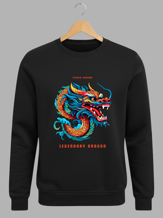 Black Legendary Dragon Woolen Sweatshirt