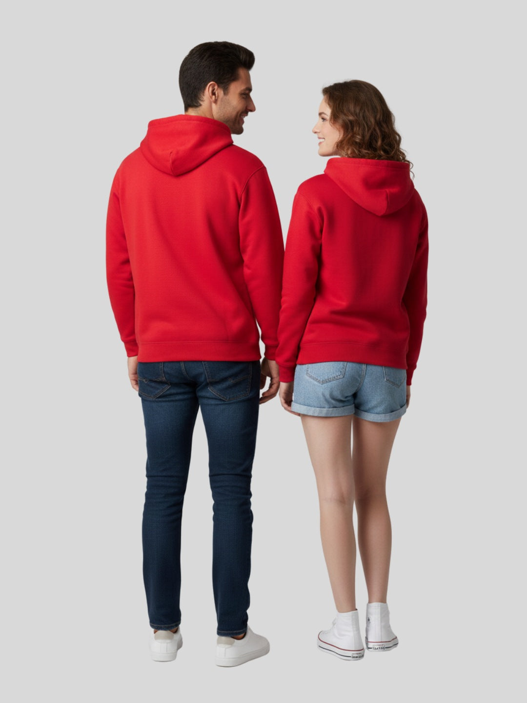 Styleox Unisex Red "Positive Energy" Typography Printed Regular Fit Hoodie