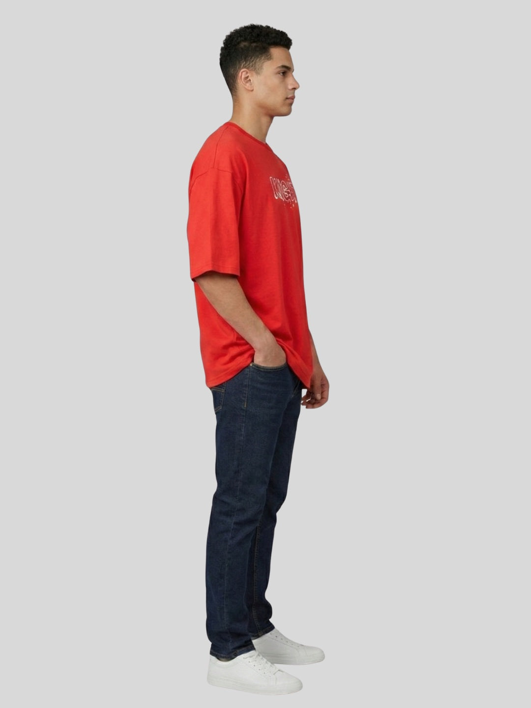 STYLEOX Red Knight Graphic Printed Oversized Round Neck Unisex T-Shirt