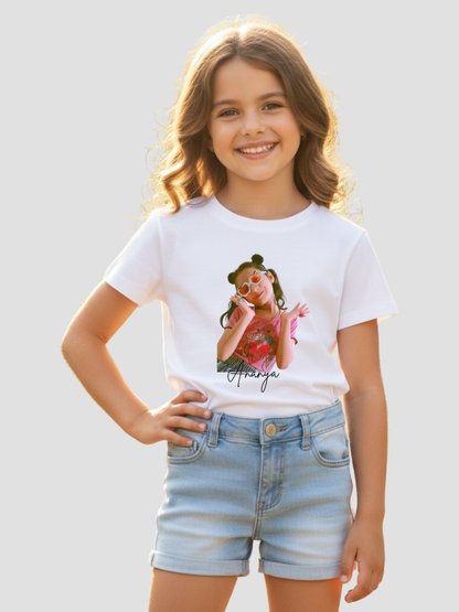 Kids Custom Printed Round Neck T-Shirt – Premium Cotton Casual Tee